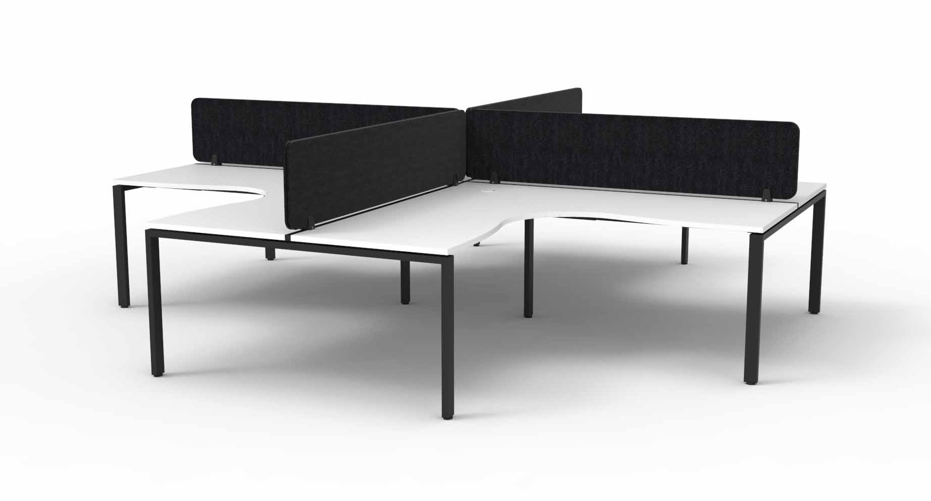 Profile 4 Person Corner Workstation - with Eco Screen